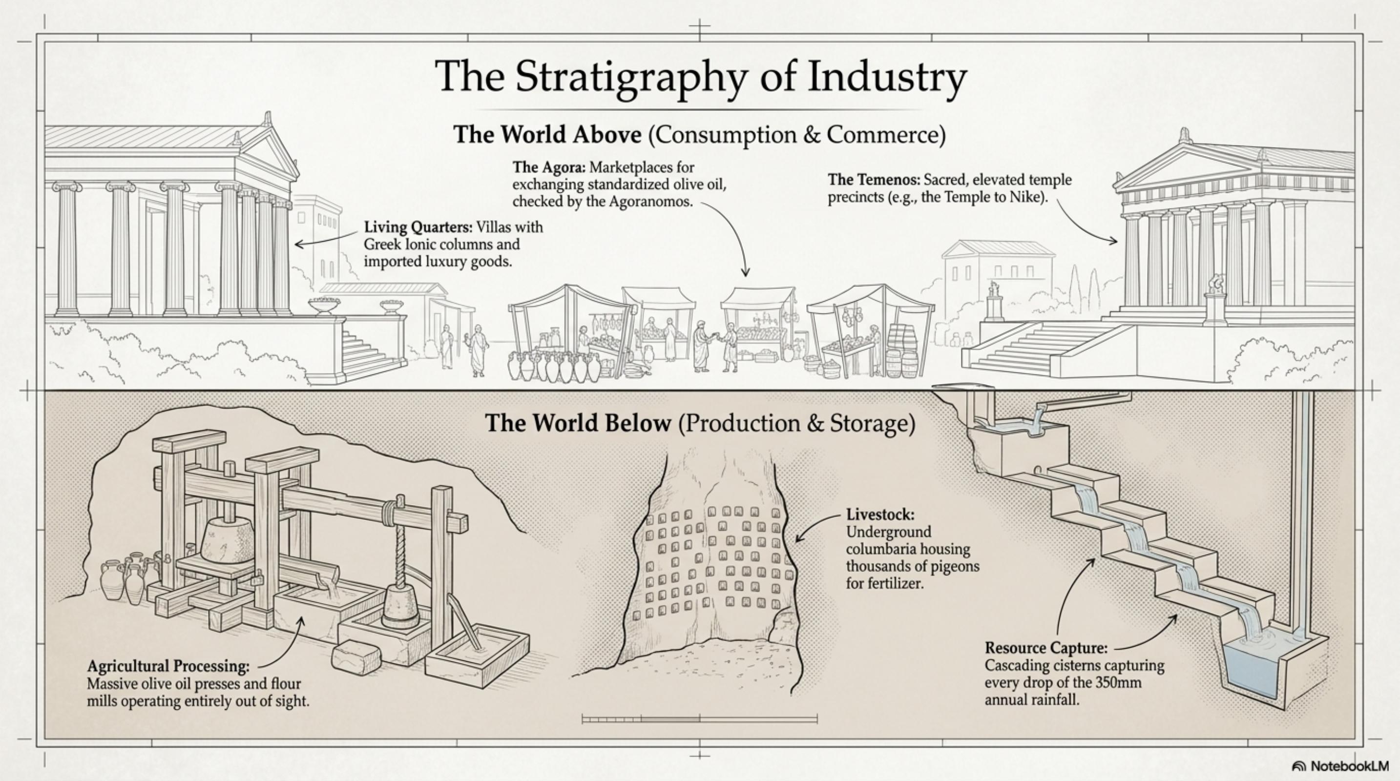 The Stratigraphy of Industry: The World Above and Below