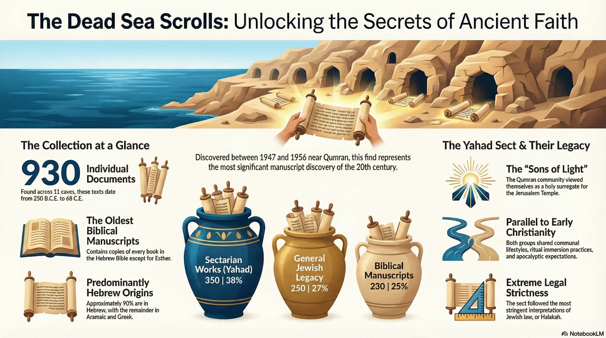 The Dead Sea Scrolls overview infographic
